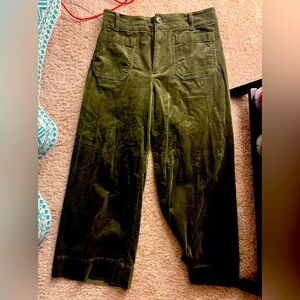 Olive Green Petite Corduroy Pants Anthropologie Maeve Colette 30p